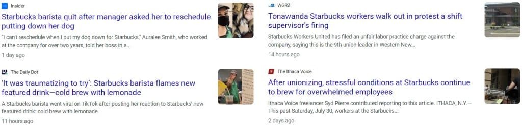 Unzufriedene Starbucks Mitarbeiter in den USA beherrschen die Schlagzeilen